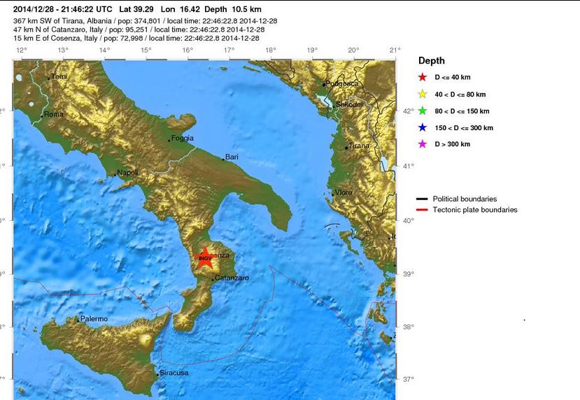 Terremoto A Cosenza Di Magnitudo 4.7, Scossa Avvertita Anche A Messina ...